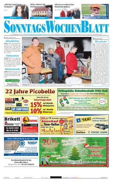 Ausgabe vom 25. 11. 2012 - beim SonntagsWochenBlatt