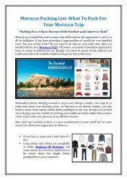 Morocco Packing List What To Pack For Your Morocco Trip