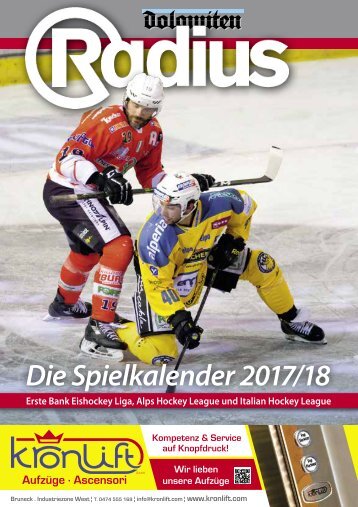 Eishockey Spielkalender 2017/18