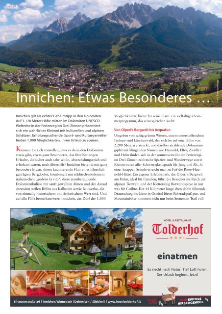 Südtirol Magazin Sommer 2017 - Die Welt