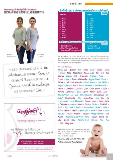 Töfte Regionsmagazin 12/2017 - Happy New Year!