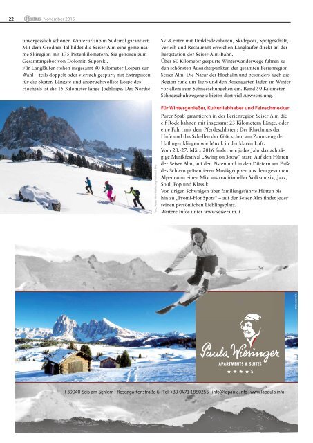 Südtirol Magazin Winter 2015/16 - Die Welt