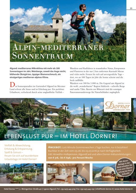 Südtirol Magazin Sommer 2016 - Die Welt