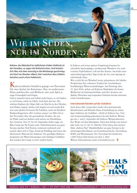 Südtirol Magazin Sommer 2016 - Die Welt