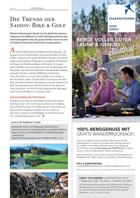 Südtirol Magazin Sommer 2016 - Die Welt