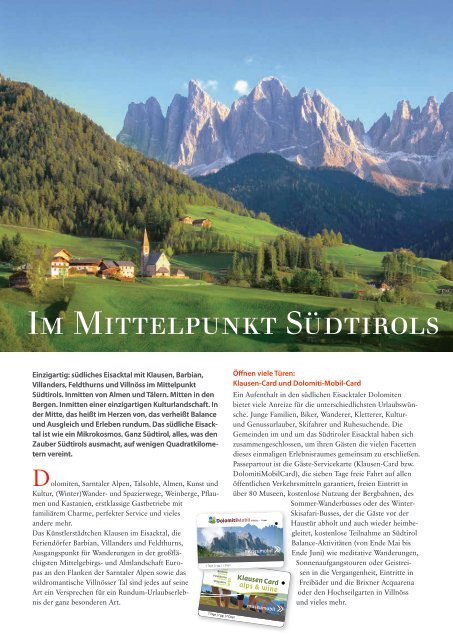 Südtirol Magazin Sommer 2016 - Die Welt