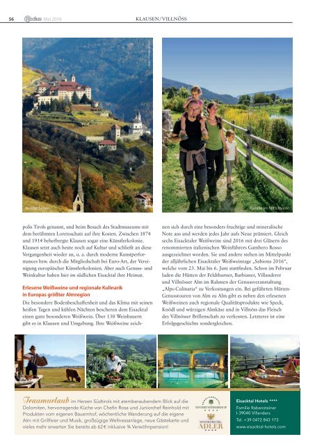 Südtirol Magazin Sommer 2016 - Die Welt