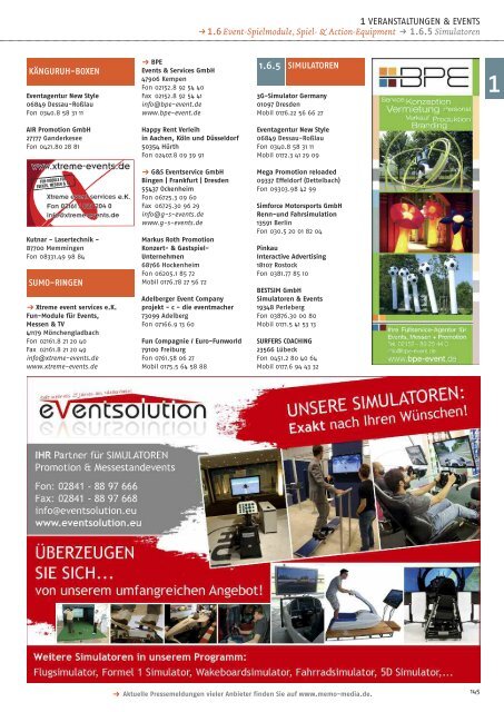 Eventbranchenbuch 2018 Veranstaltungen & Events