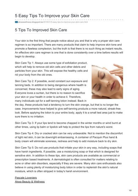 tips body care