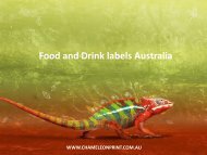 Food and Drink labels Australia - Chameleon Print Group 