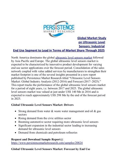 Ultrasonic Level Sensors Market Expected to Cross US$ 135 Million by 2025