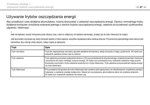 Sony VPCEB2E4E - VPCEB2E4E Mode d'emploi Polonais