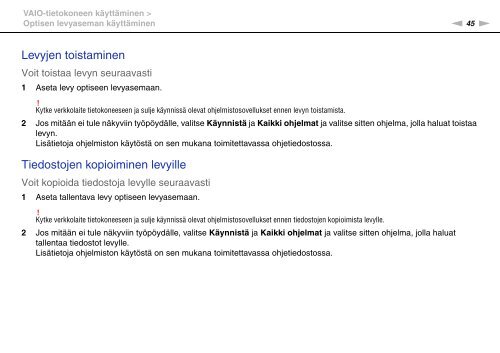 Sony VPCEB2E4E - VPCEB2E4E Mode d'emploi Finlandais