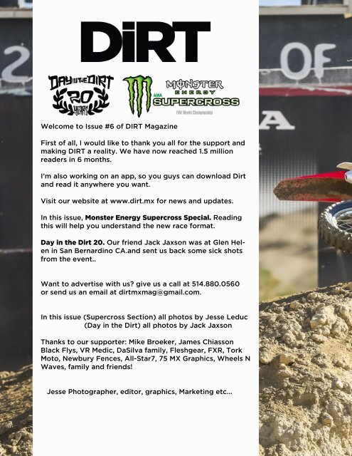 Day in the Dirt and Supercross Special Vol2 Number 6