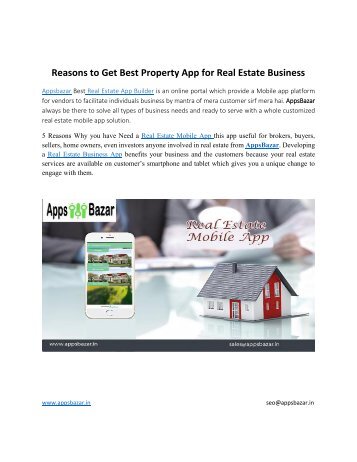 Reasons to Get Best Property App for Real Estate Business