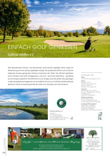 Golfland Baden-Württemberg 2018 - Schönes Spiel auf 90 Plätzen