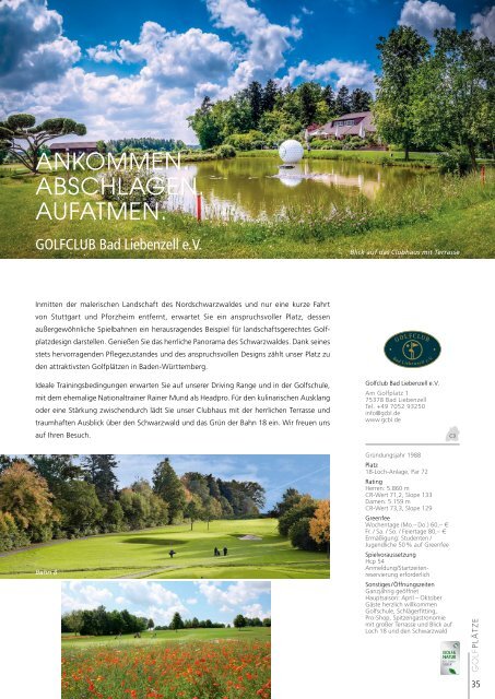 Golfland Baden-Württemberg 2018 - Schönes Spiel auf 90 Plätzen
