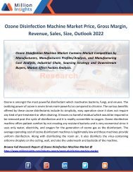 Ozone Disinfection Machine Market Price, Gross Margin, Revenue, Sales, Size, Outlook 2022