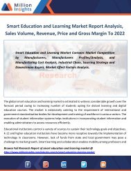 Smart Education and Learning Market Report Analysis, Sales Volume, Revenue, Price and Gross Margin To 2022