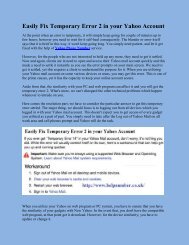 Easily Fix Temporary Error 2 in your Yahoo Account