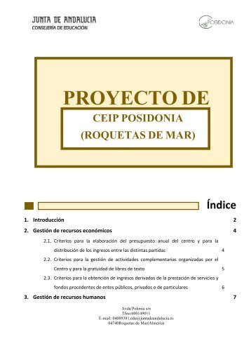 PROYECTO DE GESTION - CEIP POSIDONIA (revisado 10/2016)