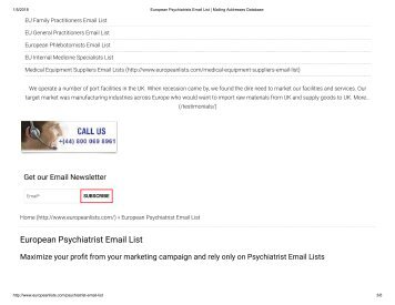 European Psychiatrists Email List
