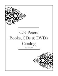 C.F. Peters Books, CDs & DVDs Catalog - Peters Edition Ltd