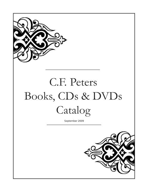 C.F. Peters Books, CDs & DVDs Catalog - Peters Edition Ltd