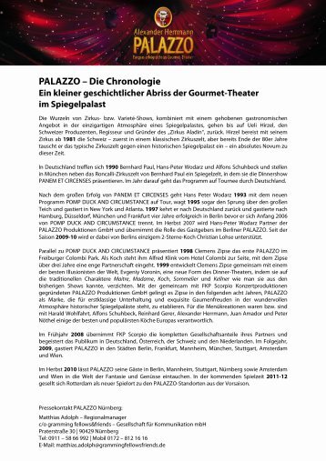 PALAZZO – Die Chronologie