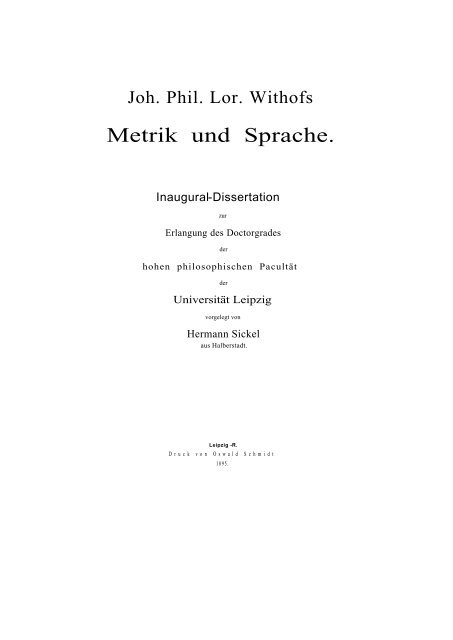 Metrik und Sprache - Dr.Albrecht Blank