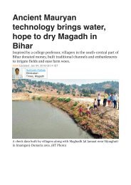 Ancient Maurayan technology hope to dry Magadh in Bihar 2018 