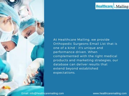 Orthopedic Surgeons Email List