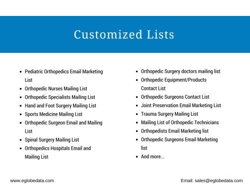 Orthopedic Surgeons Email List