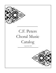 C.F. Peters Choral Music Catalog - Peters Edition Ltd