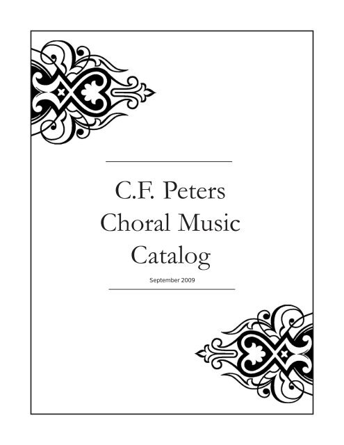 C.F. Peters Choral Music Catalog - Peters Edition Ltd