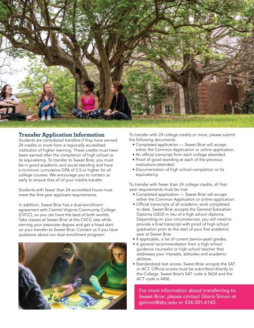 Sweet Briar College Transfer Guide