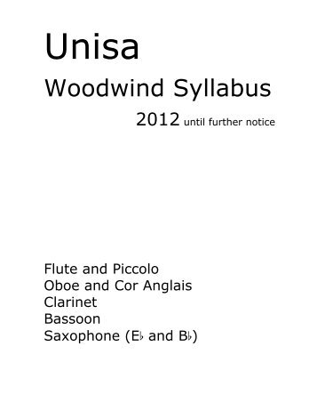 Woodwind 2012 - Unisa