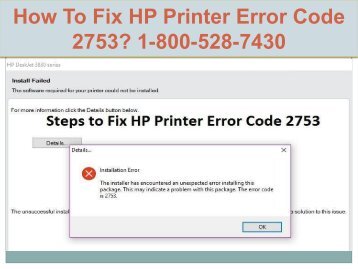 Call 1-800-528-7430 Fix HP Printer Error Code 2753