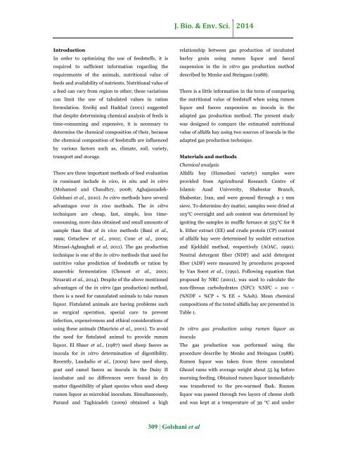 Comparing fermentation kinetics and nutritional value of alfalfa hay using rumen and faeces liquor as inocula for in vitro gas production technique