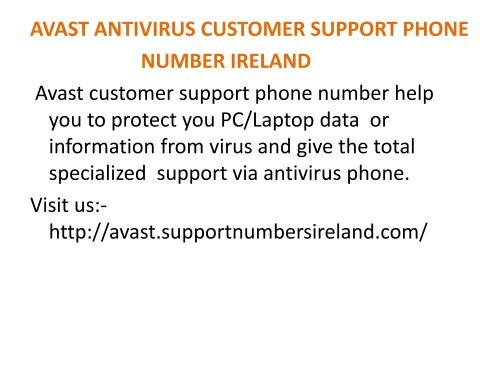 Avast Support Phone Number Ireland +353-212340006