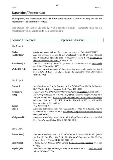 Recorder Syllabus - Unisa