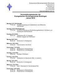 Termine  Ev. Kirchengemeinde Rinklingen  Januar 2018