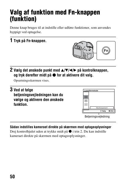 Sony SLT-A57M - SLT-A57M Consignes d&rsquo;utilisation Danois