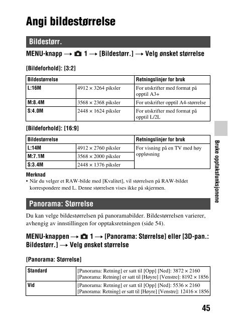 Sony SLT-A57M - SLT-A57M Consignes d&rsquo;utilisation Norv&eacute;gien