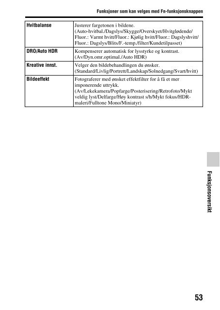 Sony SLT-A57M - SLT-A57M Consignes d&rsquo;utilisation Norv&eacute;gien