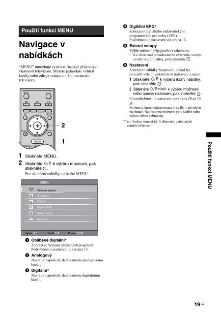 Sony KDL-32D2710 - KDL-32D2710 Mode d'emploi Tch&egrave;que