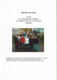 Durchkreuzte Wege Projekt - Nicolaus-Kistner-Gymnasium Mosbach