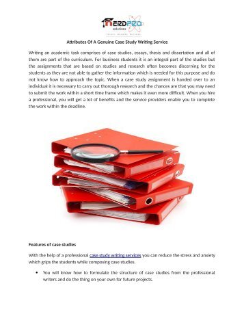 Attributes Of A Genuine Case Study Writing Service