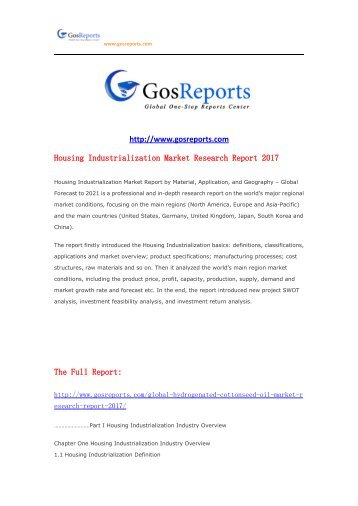 Housing Industrialization Market Research Report 2017