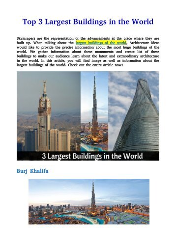 Top 3 Largest Buildings in the World